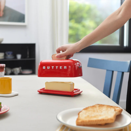 Balvi | Toaster Butter Dish | Ceramic | Red