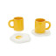 Balvi | 'Sunny Side Up' Coffee Cups & Saucers | Ceramic | Set of 2