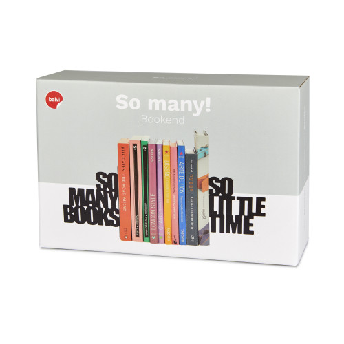 Balvi | Metal Bookends | 'So Many Books, So Little Time' | 2 Pieces