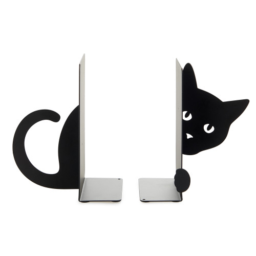 Balvi | Metal Bookends | Hiding Cat | 2 Pieces