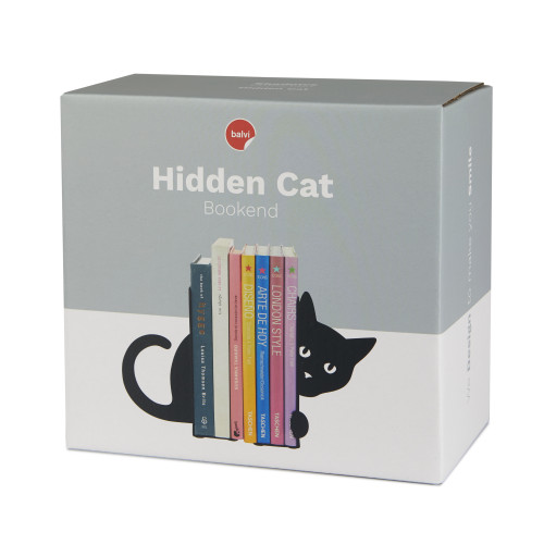 Balvi | Metal Bookends | Hiding Cat | 2 Pieces