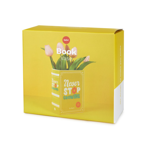 Balvi | Ceramic Book Vase | “Never Stop Growing” | Yellow