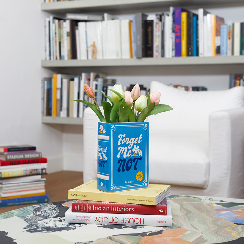 Balvi | Ceramic Book Vase | “Forget Me Not” | Blue