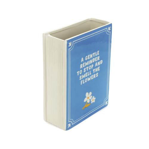 Balvi | Ceramic Book Vase | “Forget Me Not” | Blue