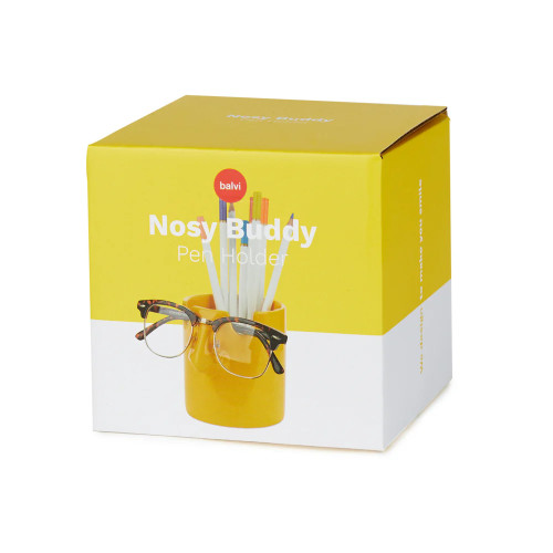 Balvi | 'Nosey Buddy' Stationery & Glasses Holder | Mustard
