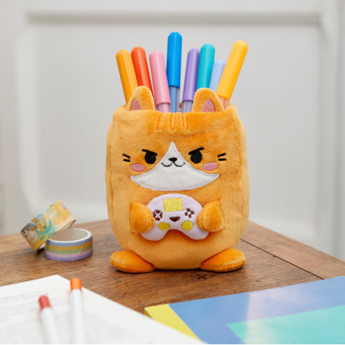 Balvi | Plush Kawaii Stationery Holder | Gamer Cat