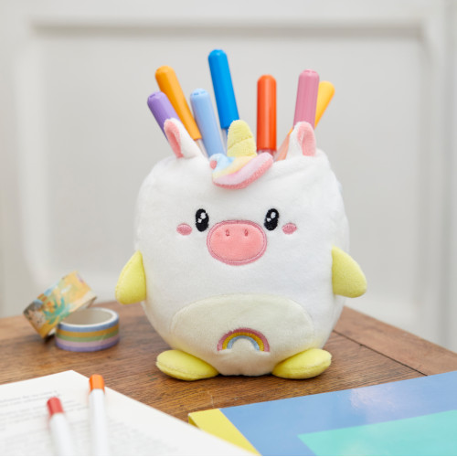 Balvi | Plush Kawaii Stationery Holder | Rainbow Unicorn