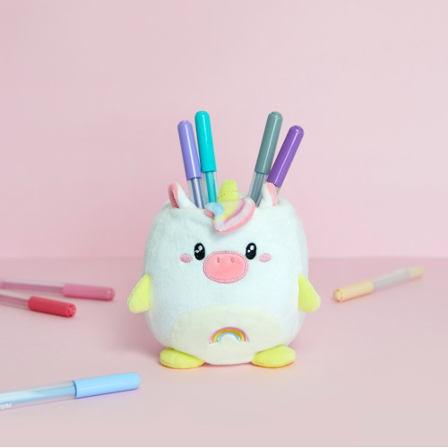 Balvi | Plush Kawaii Stationery Holder | Rainbow Unicorn