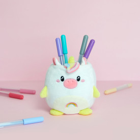 Balvi | Plush Kawaii Stationery Holder | Rainbow Unicorn