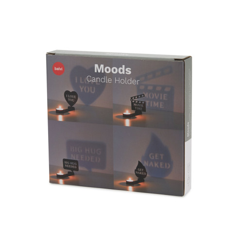 Balvi | 'Moods' Message Candle Holder | Black