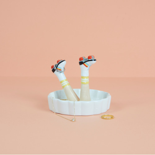 Balvi | 'Happy Legs' Jewellery Holder | Ceramic | Retro Roller Skates