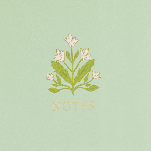 Eccolo | Lined Notes Journal | Floral | Sage Green | 6x8"