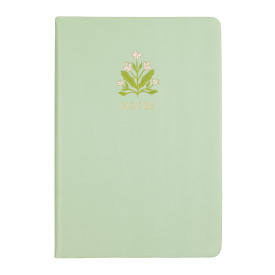 Eccolo | Lined Notes Journal | Floral | Sage Green | 6x8"