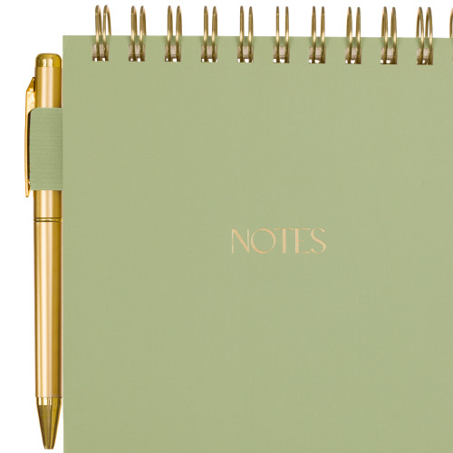 Eccolo | Steno Sheet Pad with Pen Holder & Pen | Sage Green