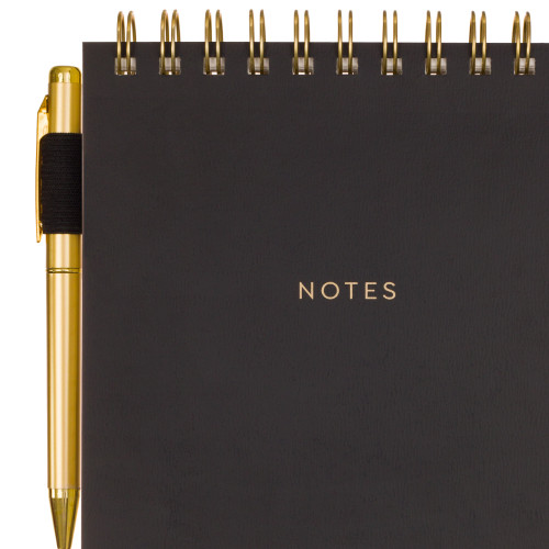 Eccolo | Steno Sheet Pad with Pen Holder & Pen | Black