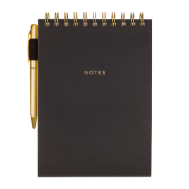 Eccolo | Steno Sheet Pad with Pen Holder & Pen | Black