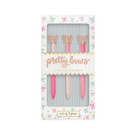 Eccolo | Pretty Pink Bows Pens | Set of 3