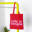 Helio Ferretti | Tote Bag | Life Is Simple | Red