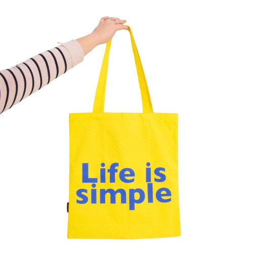 Helio Ferretti | Tote Bag | Life Is Simple | Yellow Helio Ferretti | Tote Bag | Life Is Simple | Yellow