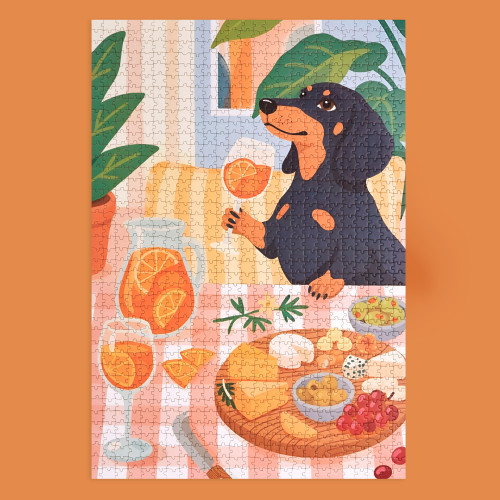 Balvi | Art Jigsaw Puzzle | Dachshund Spritz Time | 1000 Pieces Balvi | Art Jigsaw Puzzle | Dachshund Spritz Time | 1000 Pieces