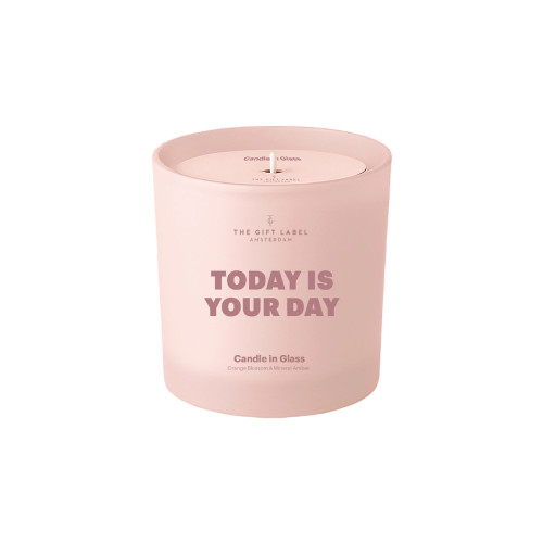 The Gift Label | Frosted Candle | Today Is Your Day | Orange Blossom & Mineral Amber The Gift Label | Frosted Candle | Today Is Your Day | Orange Blossom & Mineral Amber