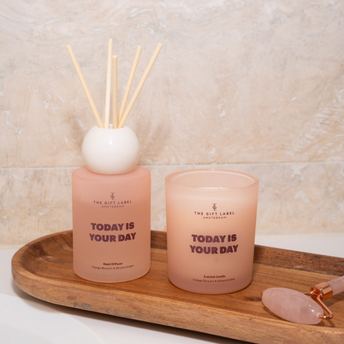 The Gift Label | Frosted Reed Diffuser | Today is Your Day | Orange Blossom & Mineral Amber | 100ml The Gift Label | Frosted Reed Diffuser | Today is Your Day | Orange Blossom & Mineral Amber | 100ml