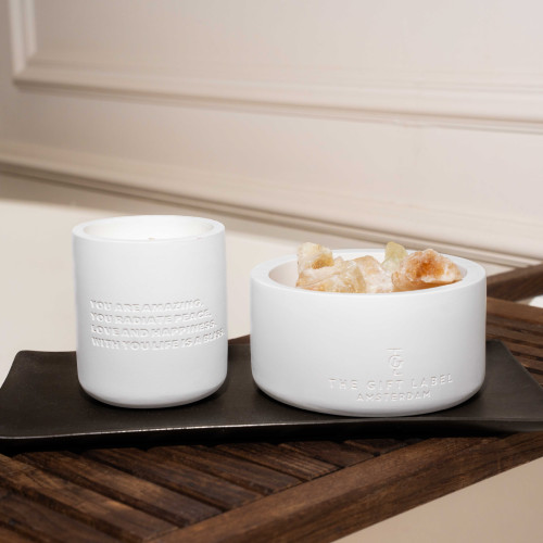 The Gift Label | Cement Candle | You are Amazing | Orange Blossom & Mineral Amber The Gift Label | Cement Candle | You are Amazing | Orange Blossom & Mineral Amber
