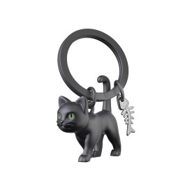 Chocli Metalmorphose Collection | Black Cat with Fish Bone Keyring