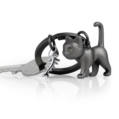 Chocli Metalmorphose Collection | Black Cat with Fish Bone Keyring Chocli Metalmorphose Collection | Black Cat with Fish Bone Keyring