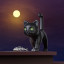 Chocli Metalmorphose Collection | Black Cat with Fish Bone Keyring