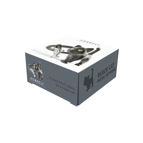 Chocli Metalmorphose Collection | Black Cat with Fish Bone Keyring Chocli Metalmorphose Collection | Black Cat with Fish Bone Keyring