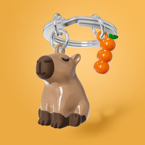 Chocli Metalmorphose Collection | Capybara & Orange Keyring Chocli Metalmorphose Collection | Capybara & Orange Keyring