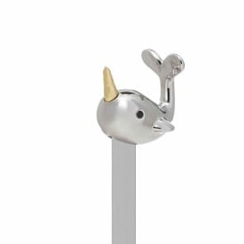 Metalmorphose Silver Narwhal 3D Bookmark