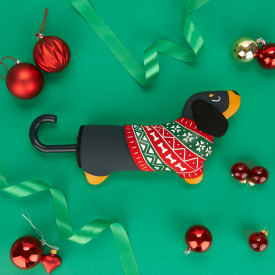 Umbrella | Festive Dachshund | Black