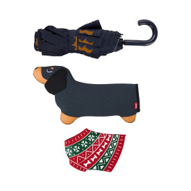 Umbrella | Festive Dachshund | Black