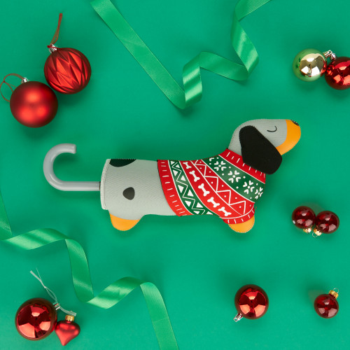Umbrella | Festive Dachshund | Grey