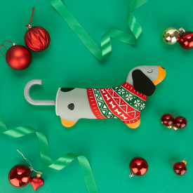 Umbrella | Festive Dachshund | Grey