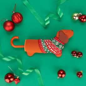 Umbrella | Festive Dachshund | Brown