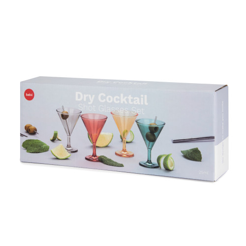 Martini Shot Glasses | Multicolour | Set of 4