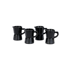 Moka Ceramic Espresso Coffee Cups | Black | Set of 4