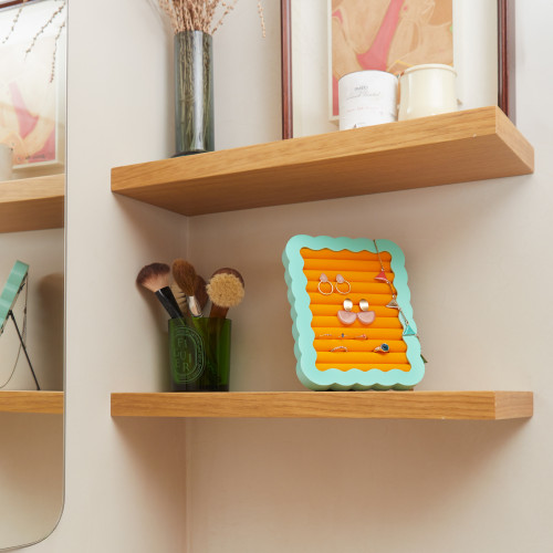 Wavy Jewellery Frame | Turquoise & Yellow