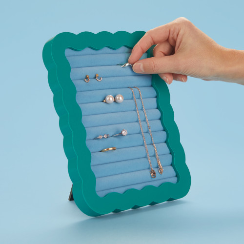 Wavy Jewellery Frame | Green & Blue