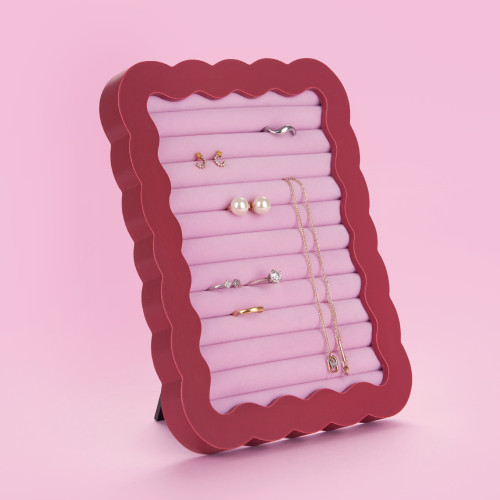 Wavy Jewellery Frame | Pink