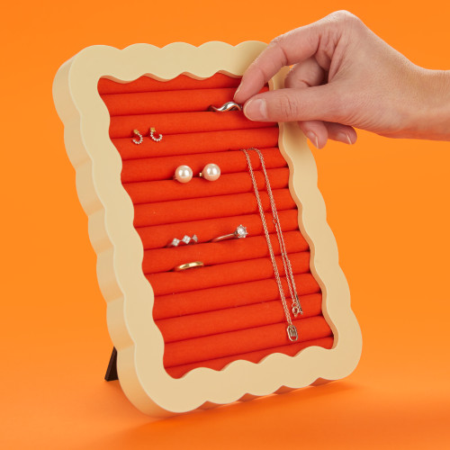 Wavy Jewellery Frame | Beige & Orange