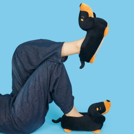 Dachshund Slippers | Black | M/L