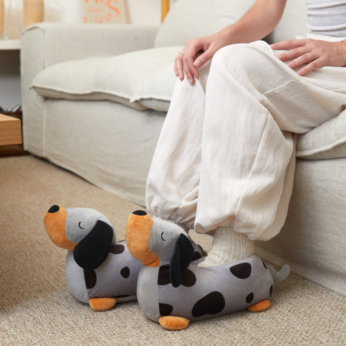 Dachshund Slippers | Grey | M/L