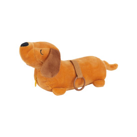 Dachshund Foldaway Shopping Bag & Charm | Brown