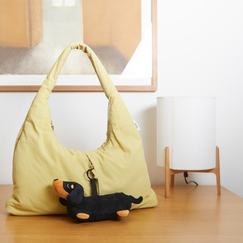 Dachshund Foldaway Shopping Bag & Charm | Black