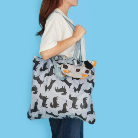 Dachshund Foldaway Shopping Bag & Charm | Grey