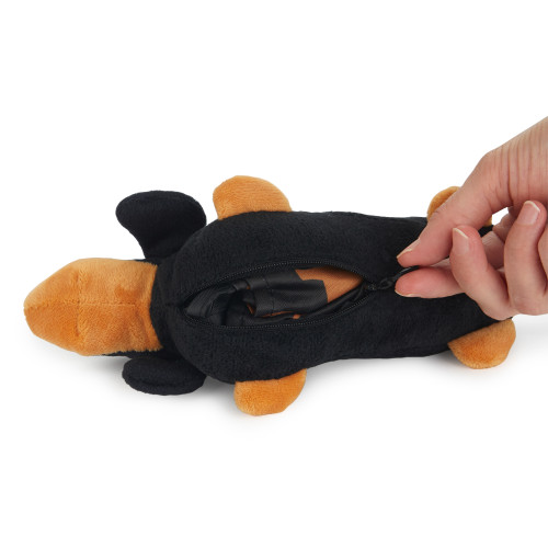 Dachshund Foldaway Shopping Bag & Charm | Black